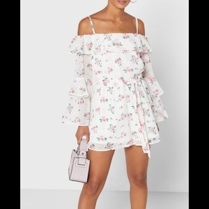 Topshop Boho Floral Cold shoulder long sleeve romper 4